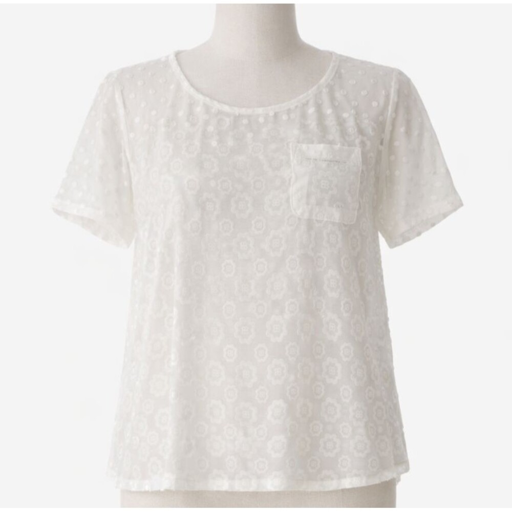 Abercrombie & Fitch Womens Medium White Sheer Floral Y2K Beach Popover Shirt Top